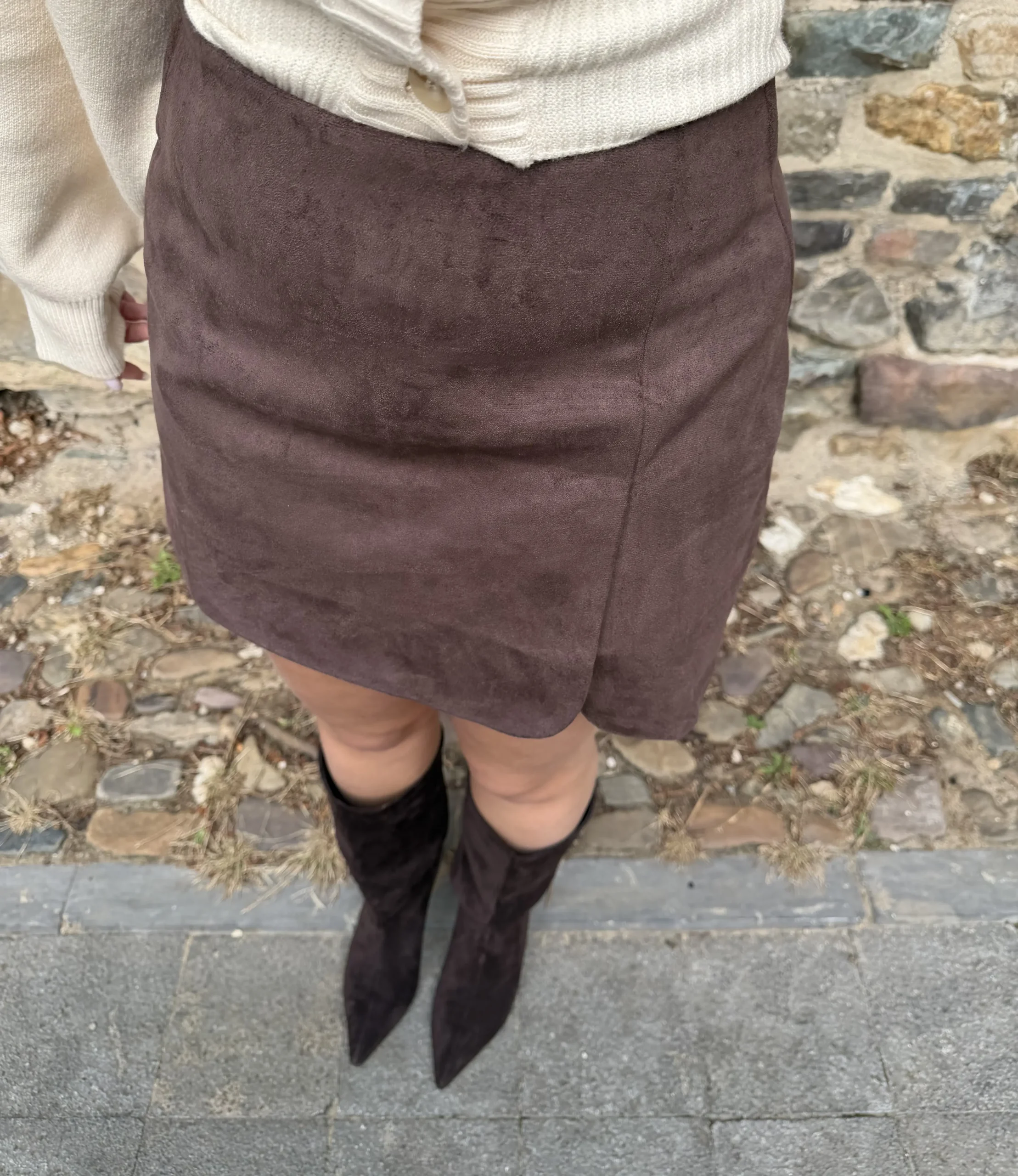 Cleo Suede Skort - Bruin - Afbeelding 3