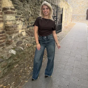 Lenna Wide Leg Jeans - Queen Hearts