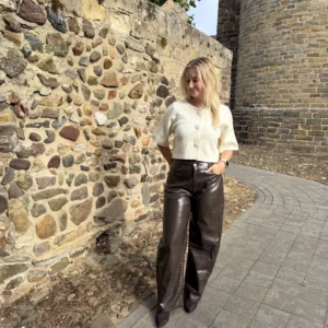 Mette Croco Pants - Bruin