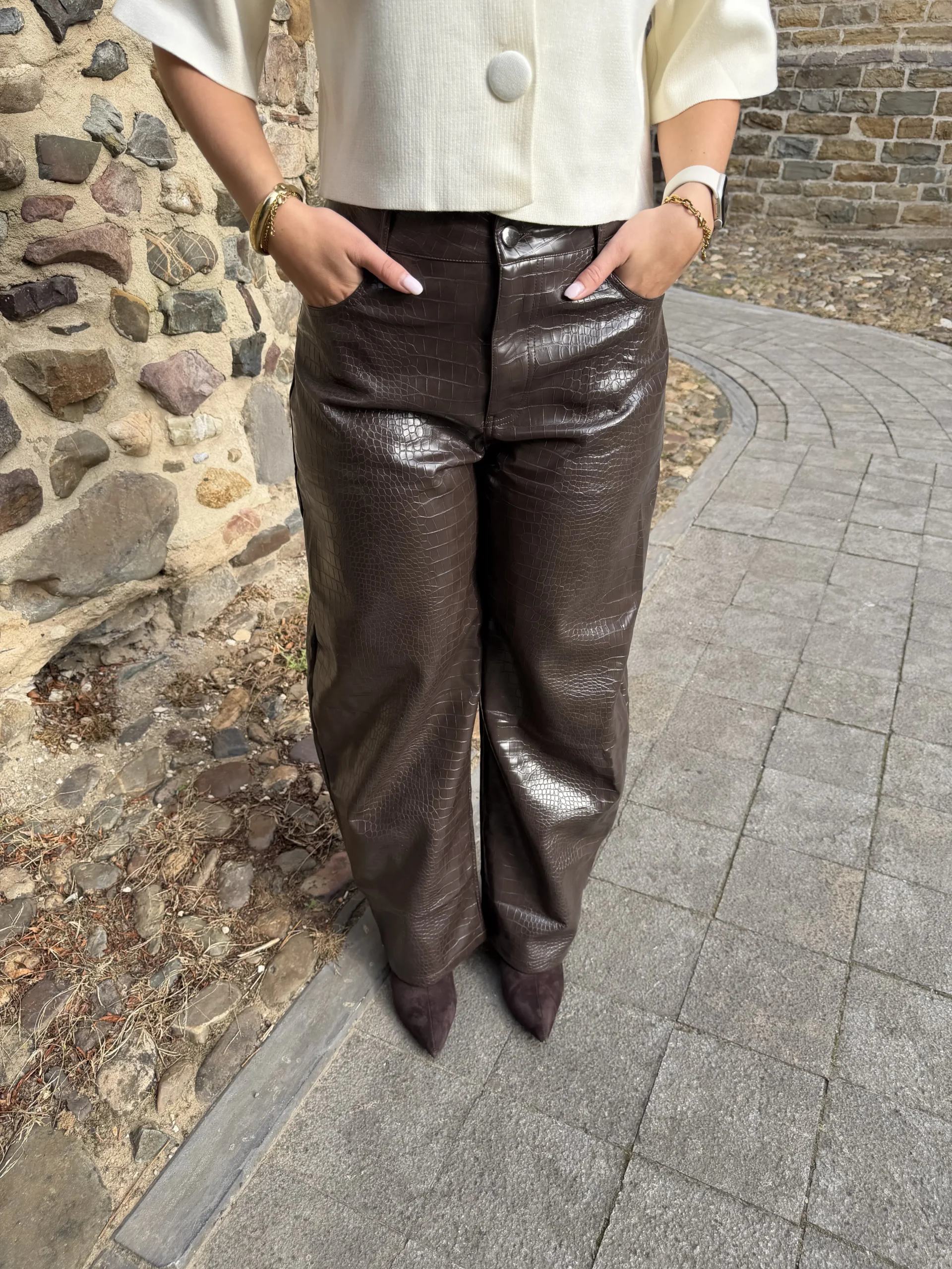 Mette Croco Pants - Bruin - Afbeelding 3