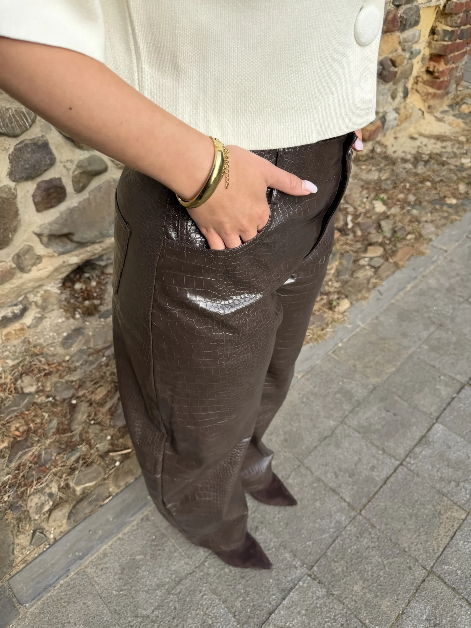 Mette Croco Pants - Bruin - Afbeelding 2