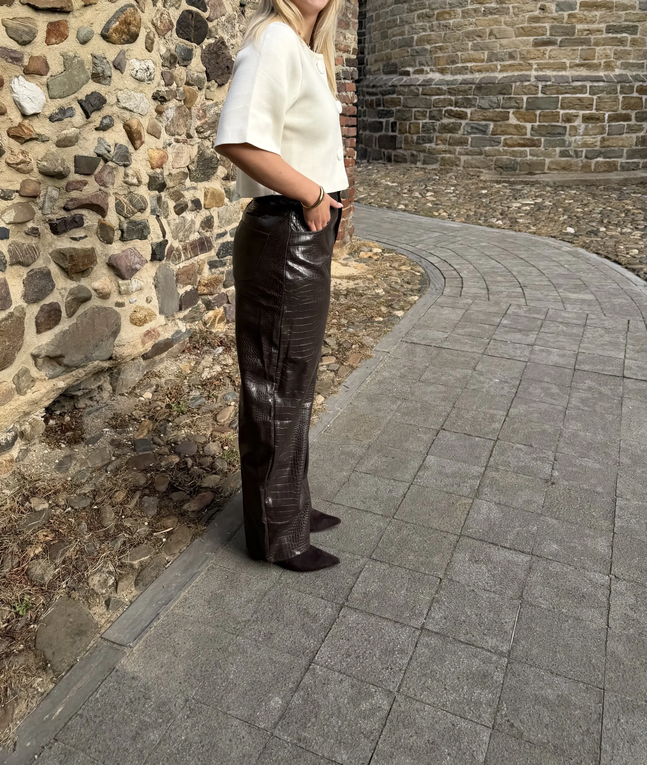 Mette Croco Pants - Bruin - Afbeelding 4