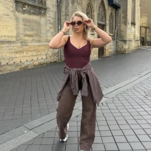 Elinor Wide Leg Jeans - Redial - Bordeaux