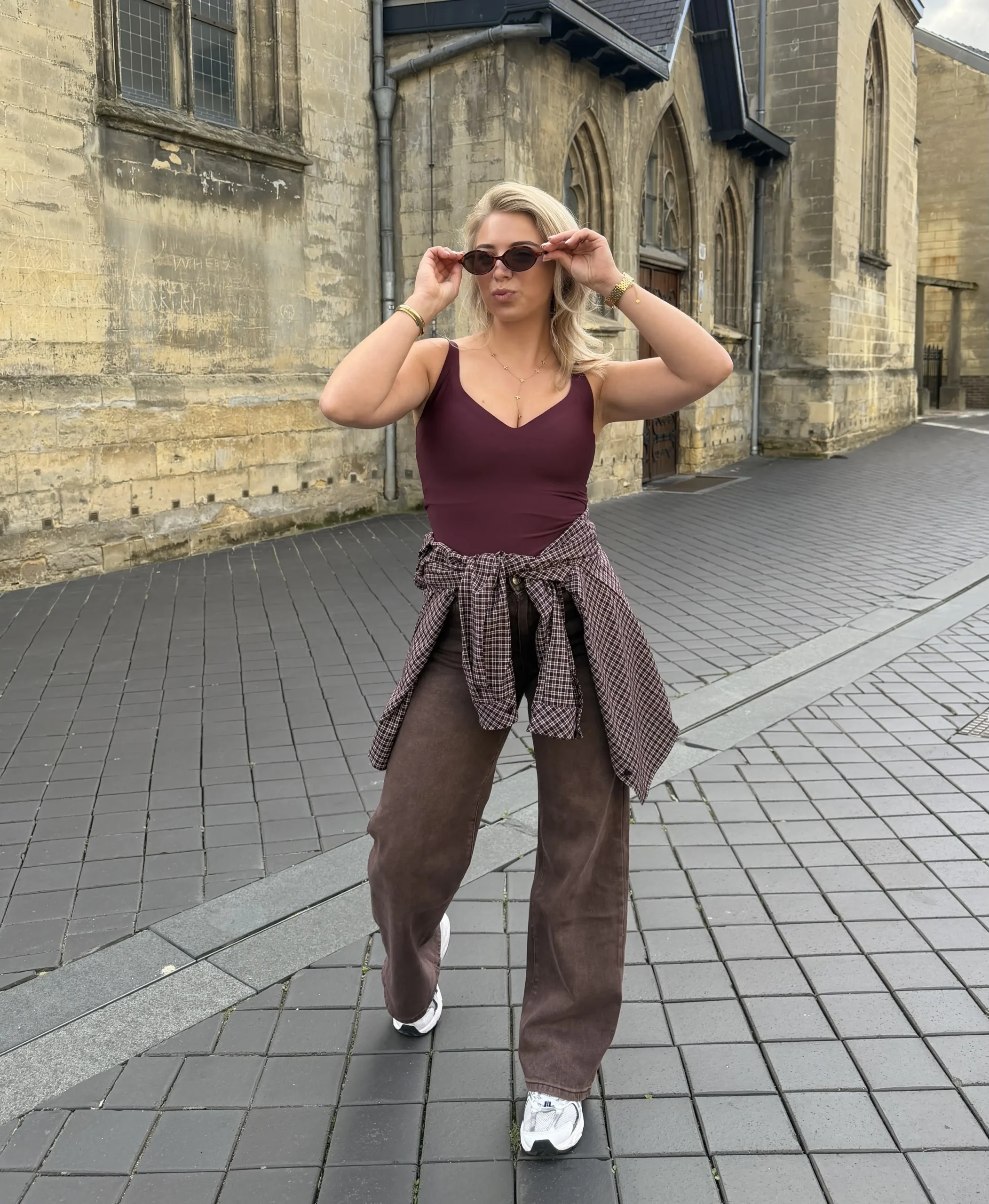 Elinor Wide Leg Jeans - Redial - Bordeaux